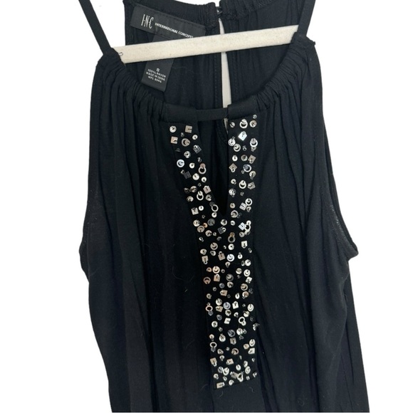 INC International Concepts Black Embellished knit Halter Top Size Small - Picture 3 of 4